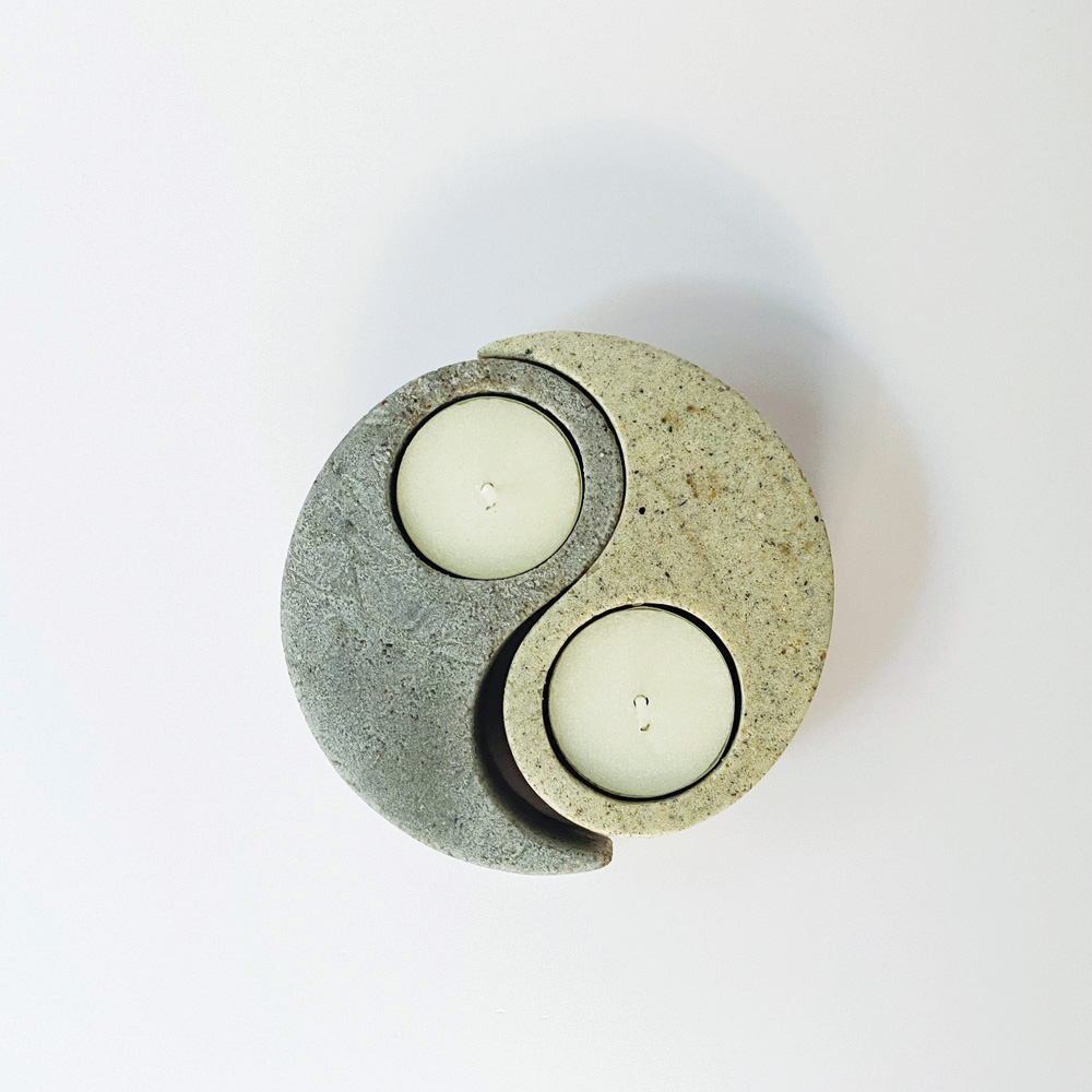 Ying Yang - 2 Tealight Candle Holder